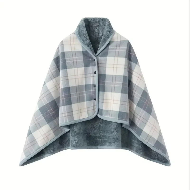 Casual Office Wearable Blanket Flannel Shawl Sweater Wrap Topper Comfort Wearable Blanket 1pc