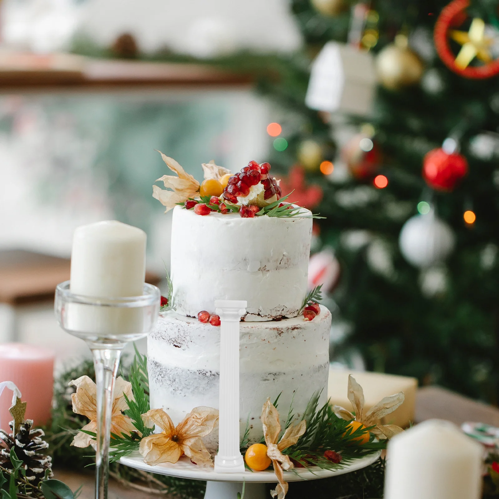 

12Pcs Roman Column Cake Pillars Plastic Stand Multi-Tier Sturdy Support Rods Wedding Display Cake Tier Display Stand