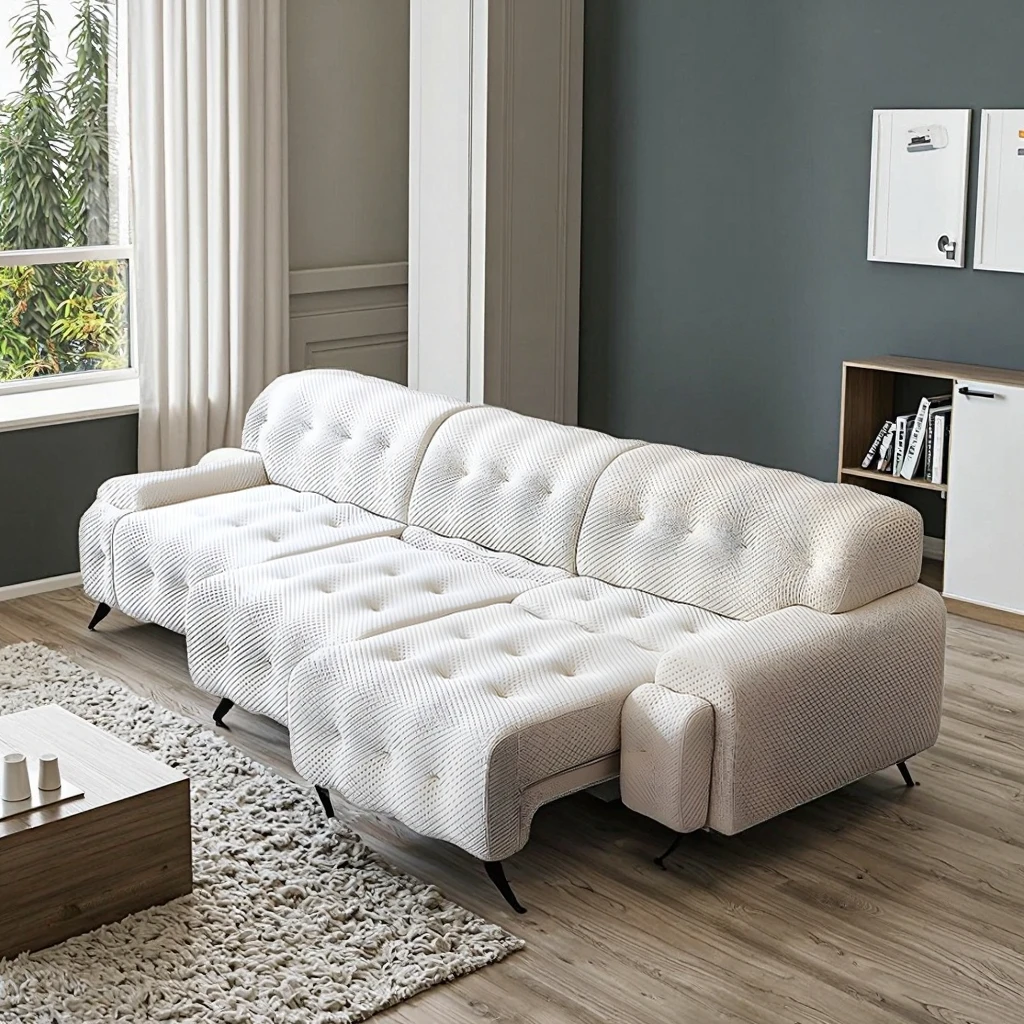 

Modern Design Electric Recliner Sofa Bed with Remote Control Fabric Extendable Electric Set Reclining Electric Sofa