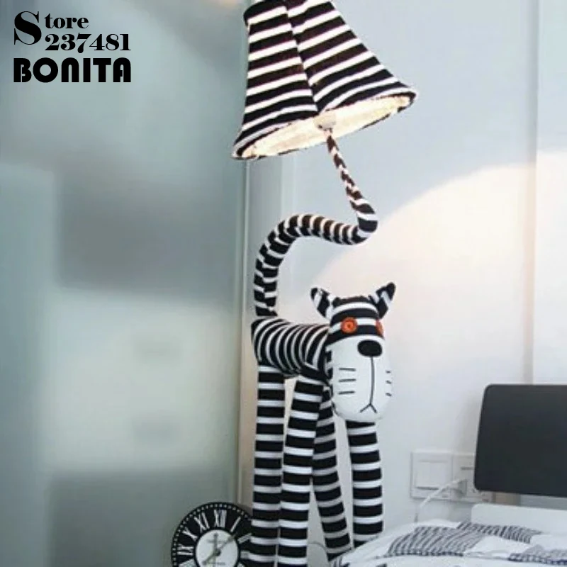 مصباح أرضي مخطط لطيف على شكل قطة، ضوء ليلي قابل للانحناء بأرجل قابلة للانحناء، ديكور غرفة نوم الأطفال وغرفة المعيشة هدية عيد الميلاد #5