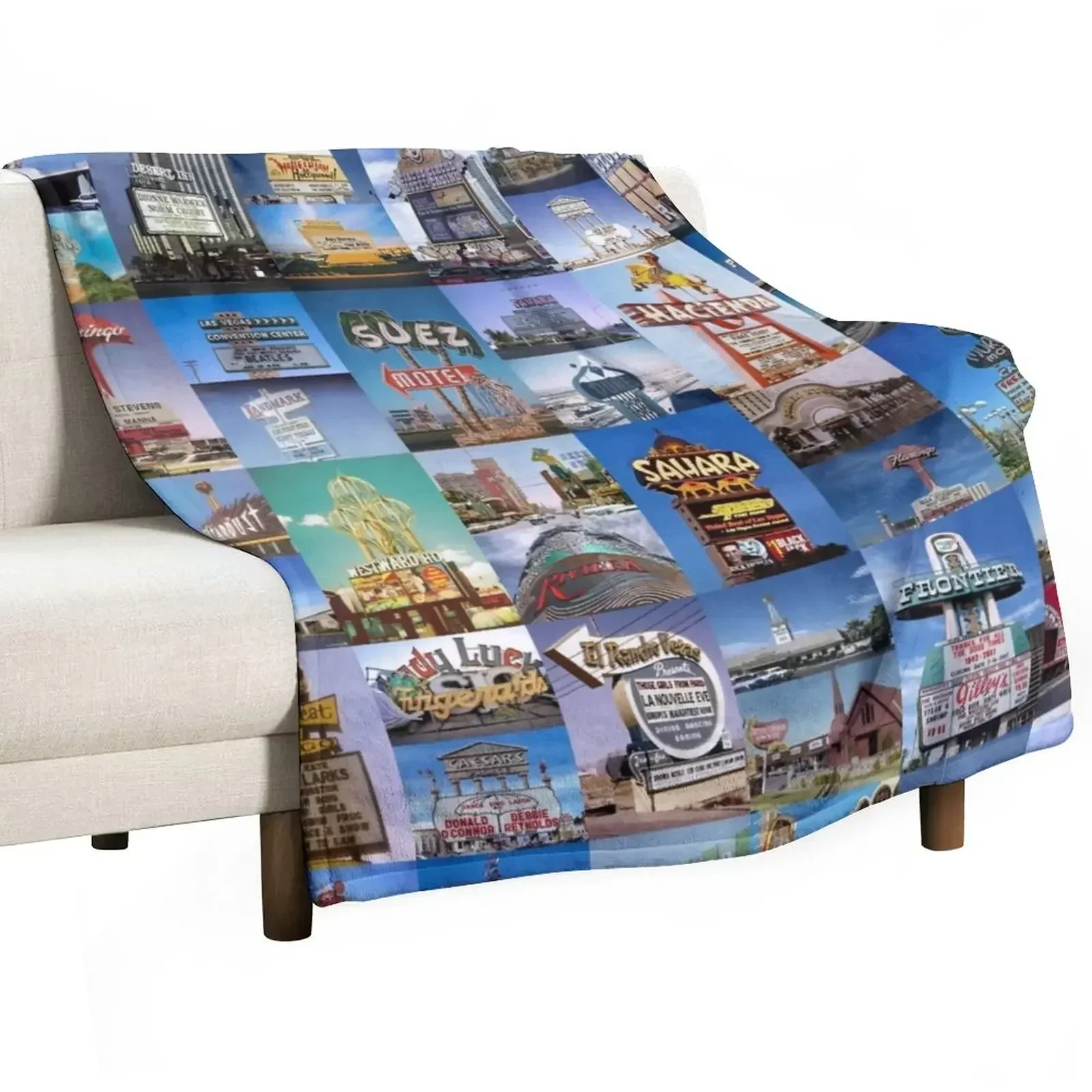 Old Las Vegas Throw Blanket For Sofa Thin Custom Luxury Thicken Polar Blankets