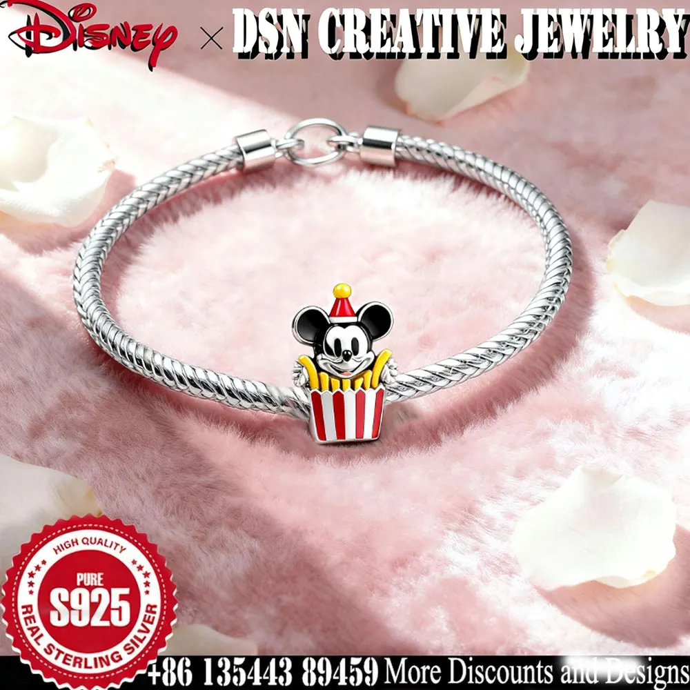 

Очарование картофеля фри Диснея с Микки Маусом из стерлингового серебра 925 пробы - подарок на день рождения своими руками для женщин