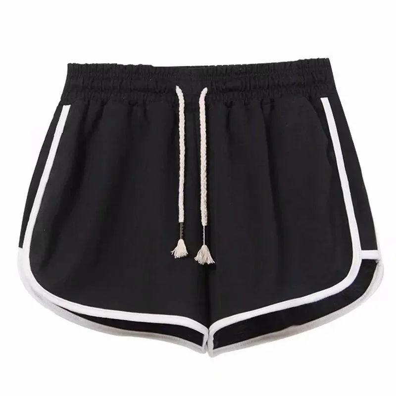Women Yoga Shorts Summer Outer Wear Mid-waist Casual Loose Straight Pants Lady Stylish Thin Breathable Wide Leg Gym Short Pants