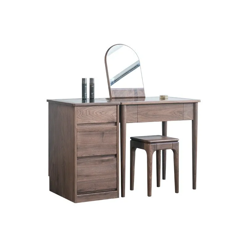 Nordic all-solid wood black walnut dresser, modern simple small apartment minimalist