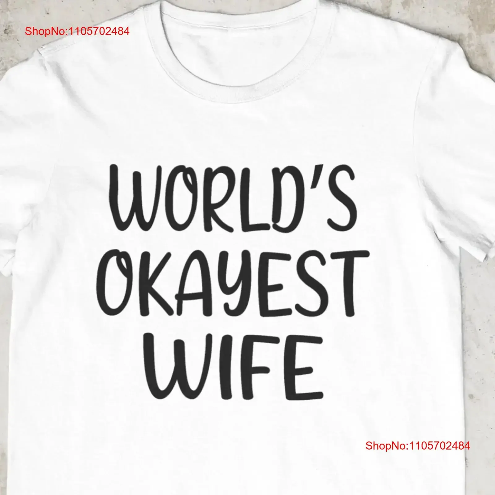 s For Her World's Okayest Wife T Shirt Valentines Day Honeymoon Anniversary vintage Washed Stylish fashion