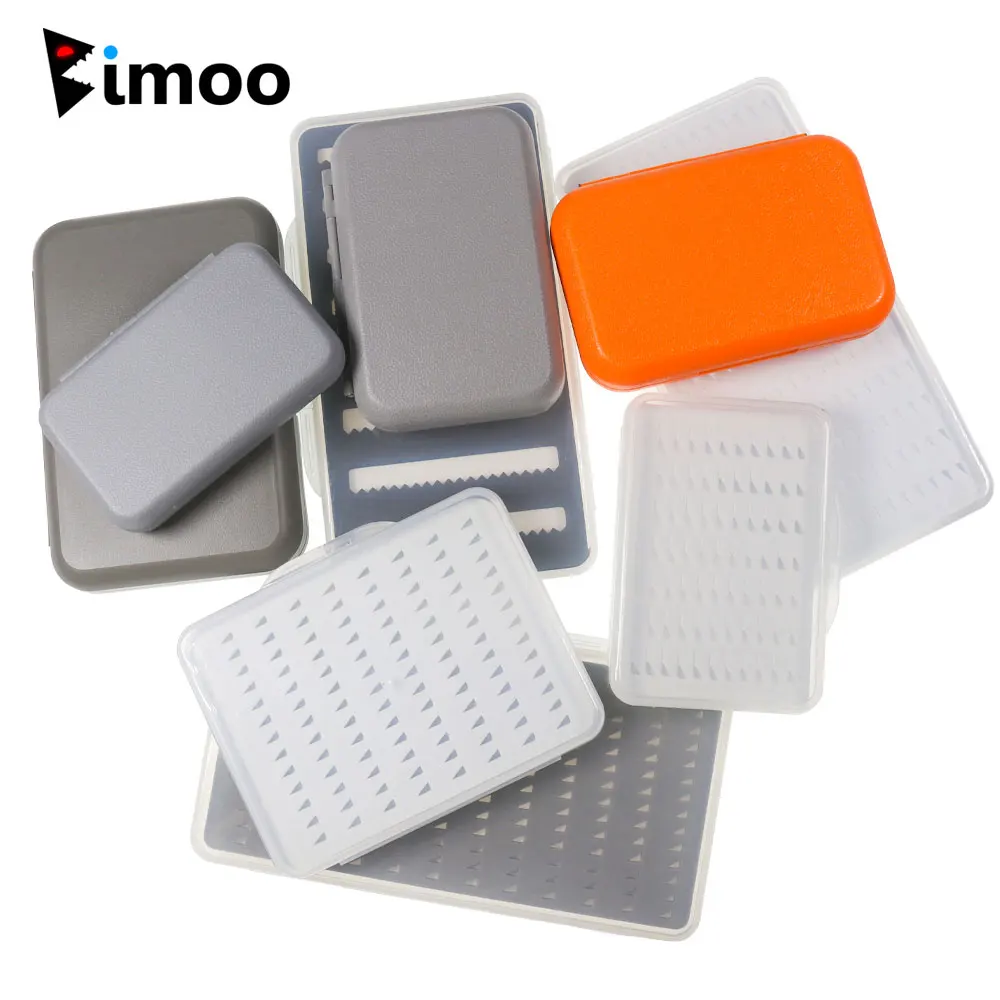 Bimoo Clear Ultra-Thin Fishing Fly Box  Midge Buzzer Nymph Flies Trout Fishing Hook Lures Bait Storage Box Case Container Tackle