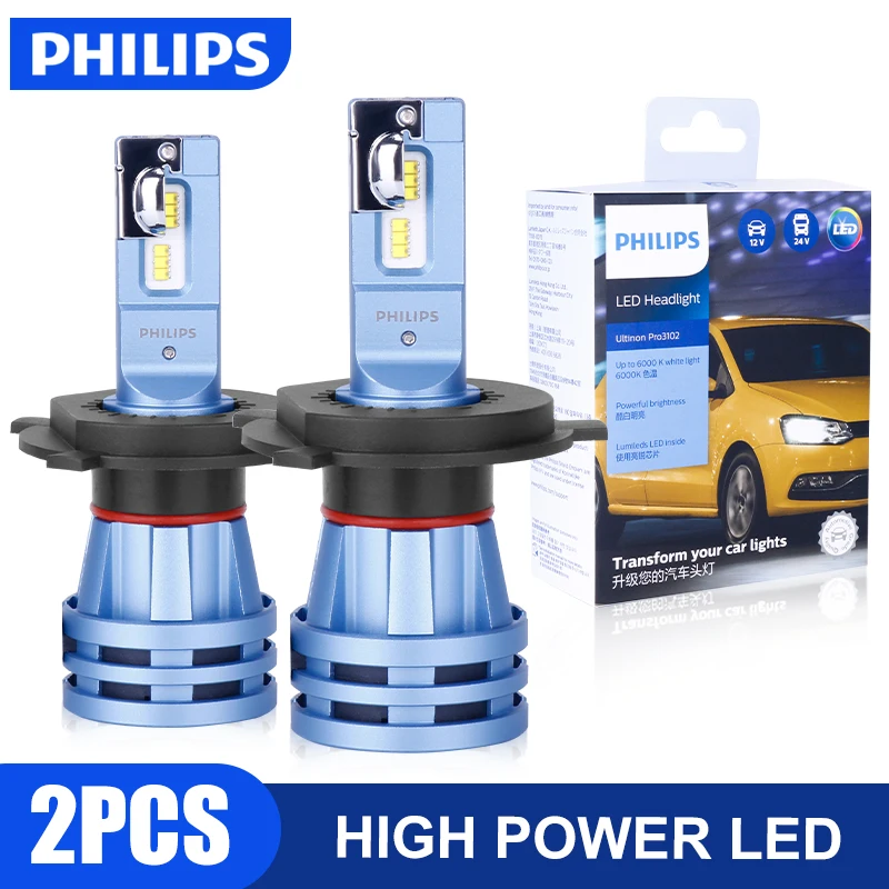 Philips Ultinon Essential H3 bombillas Led para faros de coche blanco superbrillante H3 H8 HB3 9005 HB4 9006 H11 LED lámpara antiniebla automática 6000K 2 uds