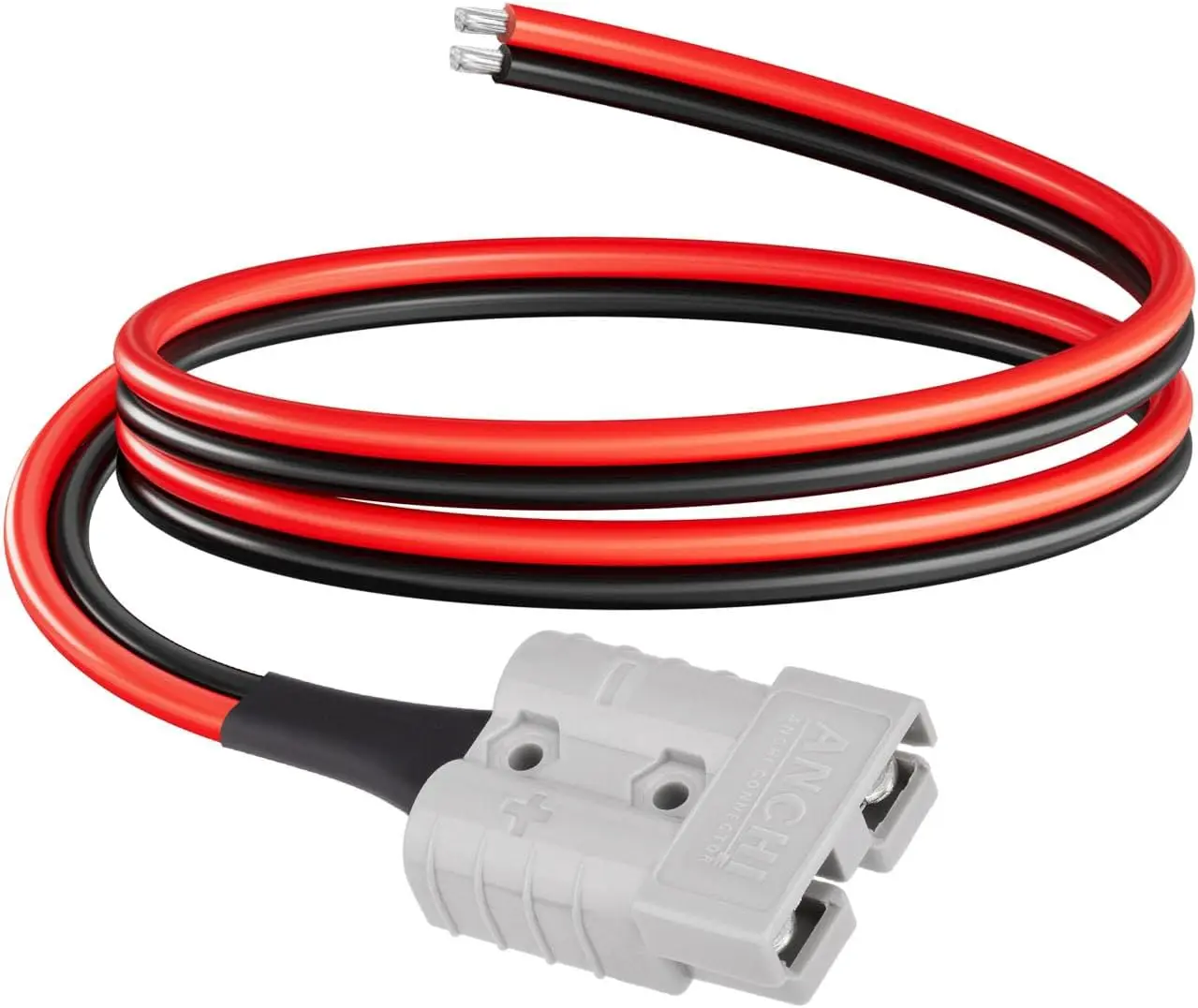 Cable de 10AWG y 2 pies con Conector Anderson de 50 Amperios, Cable de Conexión Rápida para Batería con Enchufe Anderson SB50 para Sistemas de Energía Solar y Eólica