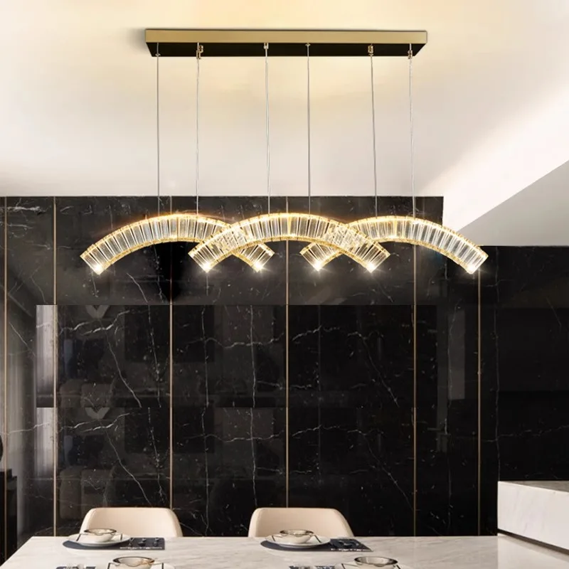 Modern Minimalist Crystal Led Pendant Lights Applicable Restaurant Bedroom Living Teahouse Hanging Lamp Home Decor Light Fixture