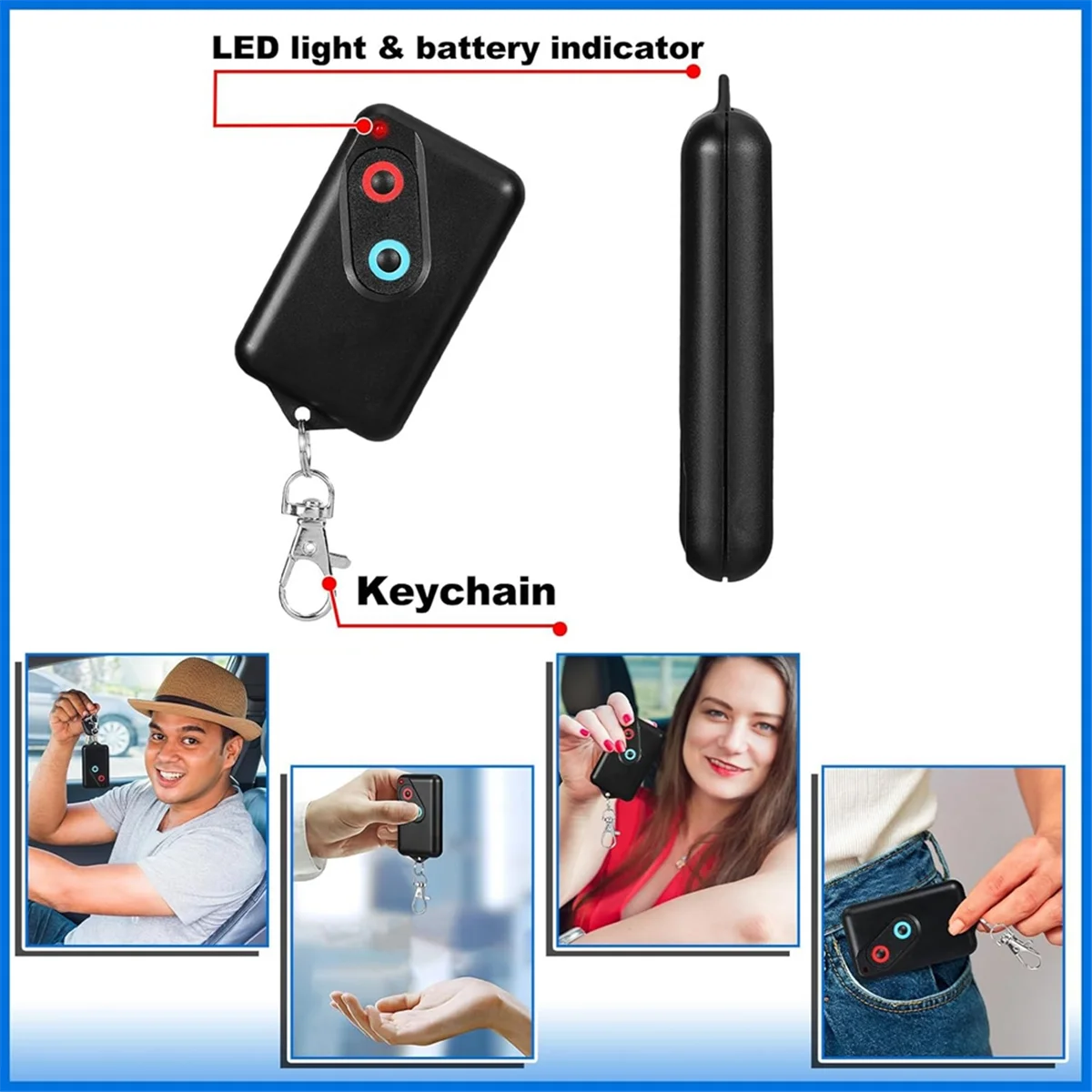 A57G-2Pieces Control remoto para puerta de garaje, transmisor remoto para puerta de garaje de 2 botones, transmisor remoto para puerta de garaje de 303mhz con llavero