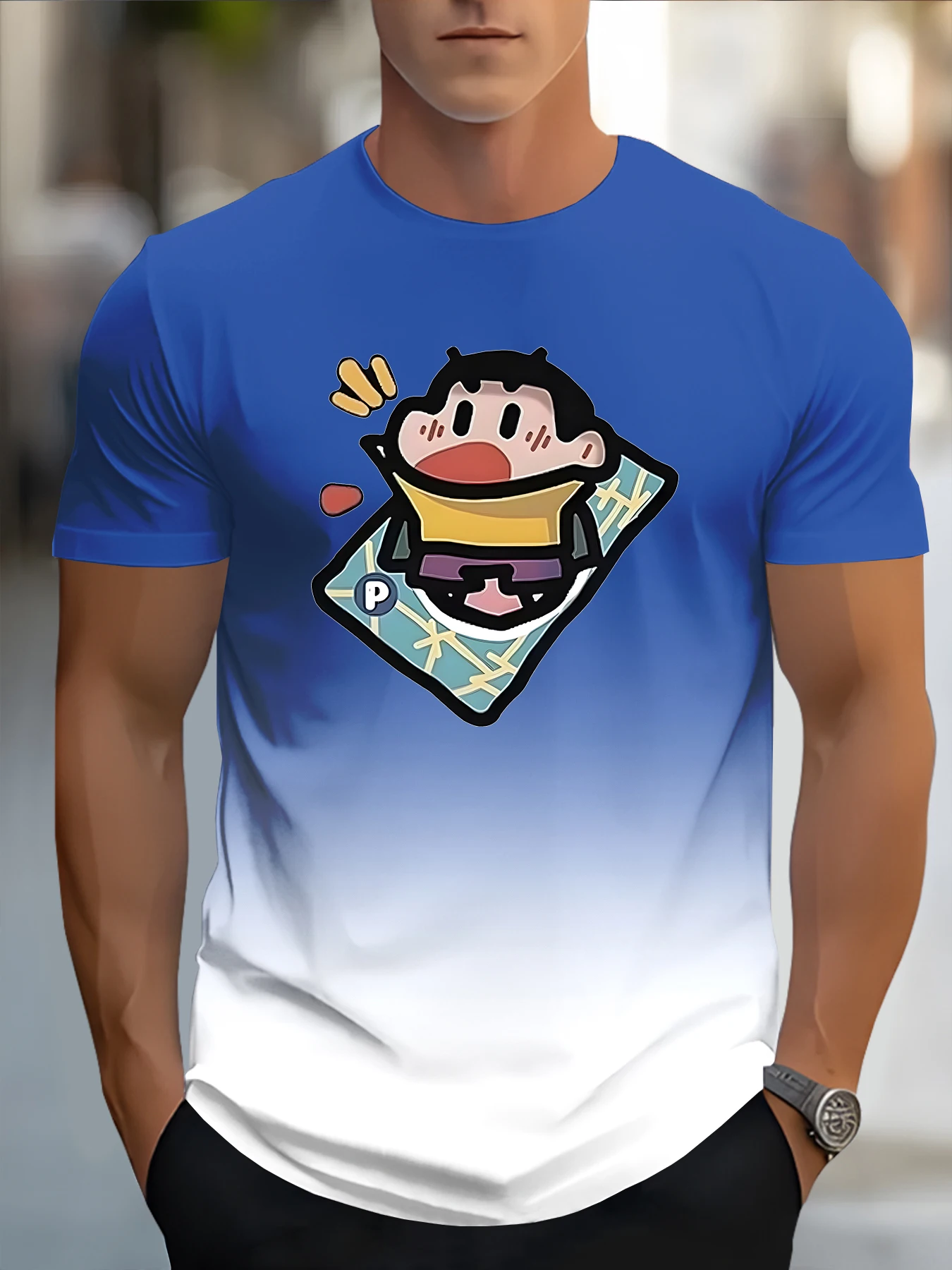 2026Simple Black T - Shirt with Eye - catching Ace of Spades Pattern