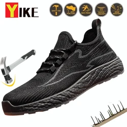 Breathable Men Work Shoes Safety Shoes Lightweight Protective Sneakers Plastic steel head Work Shoes Men Puncture-Proof Boots