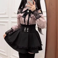 Jirai kei Shirt JK Skirt Japanese Style Lolita Y2K Sweet School Uniform Blouse Top Dress Darkness Outfit Women Girls Theme Party - Image 2