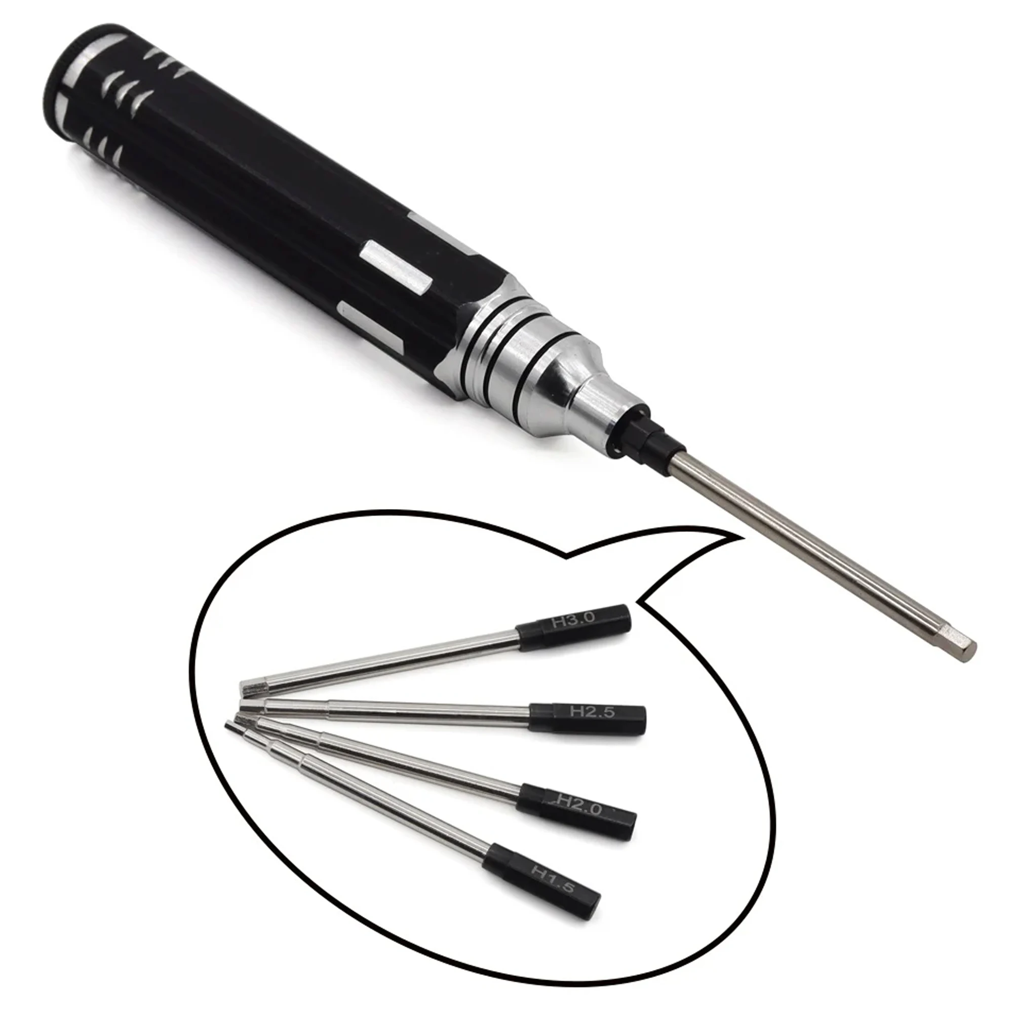 Cacciavite esagonale antiscivolo portatile 4 in 1 Cambio rapido Allentamento Chiave a brugola Viti esagonali in acciaio ad alta velocità Strumento chiave