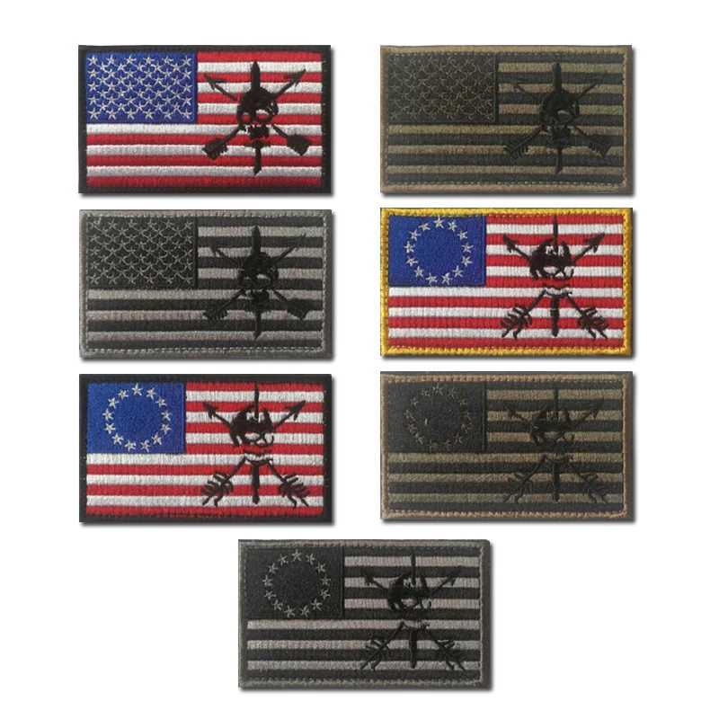 USA Delta CAG CIF Military Hook And Loop Patches Wars 3D Embroidered American Flag Stickers Tactical Patch Soldier Badges