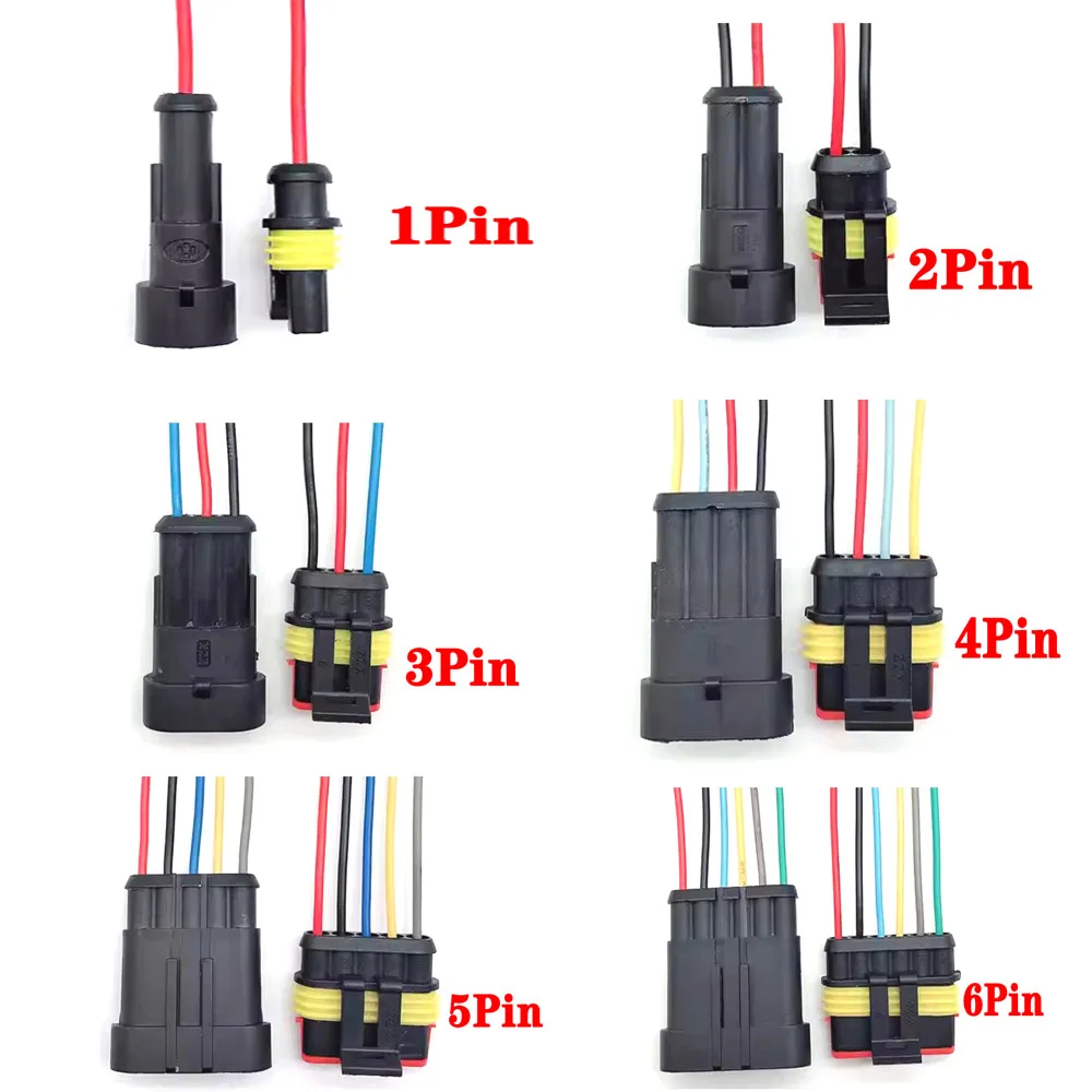 

1 Set 1 2 3 4 5 6Hole Auto Engine Starter Wire Harness Plug Car Male Female Terminal docking plug connector