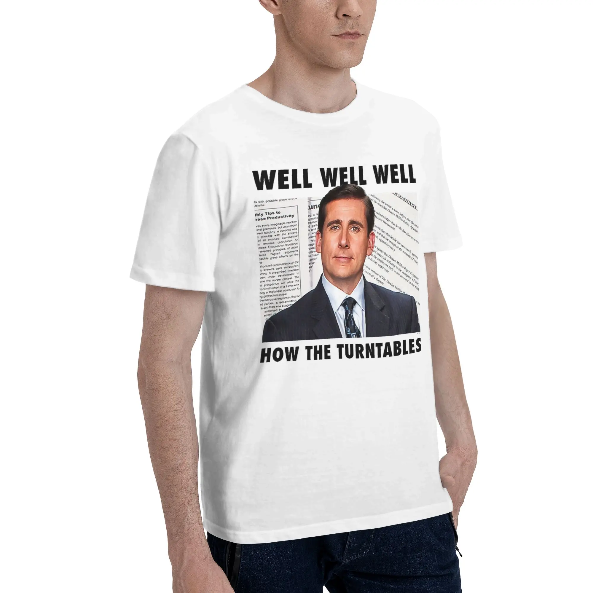 Michael Scott 80s 90s Tv Series Men T Shirts The Office Funny Tee Shirt Short Sleeve Round Neck T-Shirts Cotton Graphic Clothes