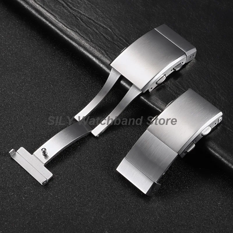 Watch Clasp Buckle 18mm 20mm22mm 316L Stainless Steel Adjustable Watch Button Brushed Extendable Metal Buckles Watch Accessories image 4