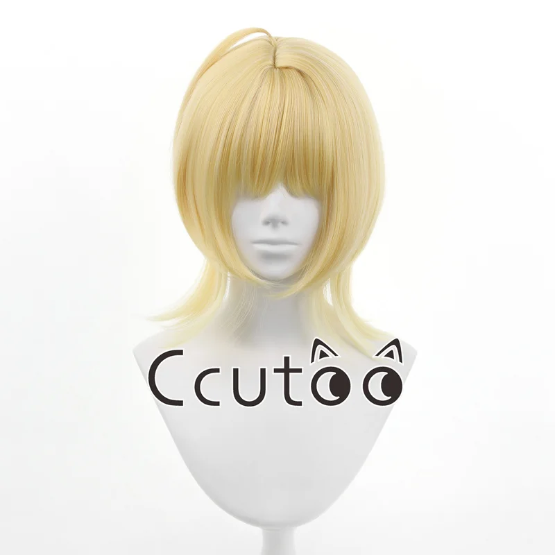 Anime Shugo Chara Tadase Perücken, kurzes goldenes synthetisches Kopfhauthaar für Frauen, Halloween-Party-Perücken, hitzebeständige Fasern – Detail 6