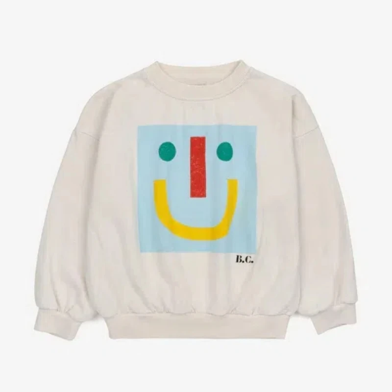 2024 INS Autumn/Winter Children\'s Leisure Cute Happy Smiling Face T-shirt Jeans Sweater Handsome Childrens Set Clothing Suit