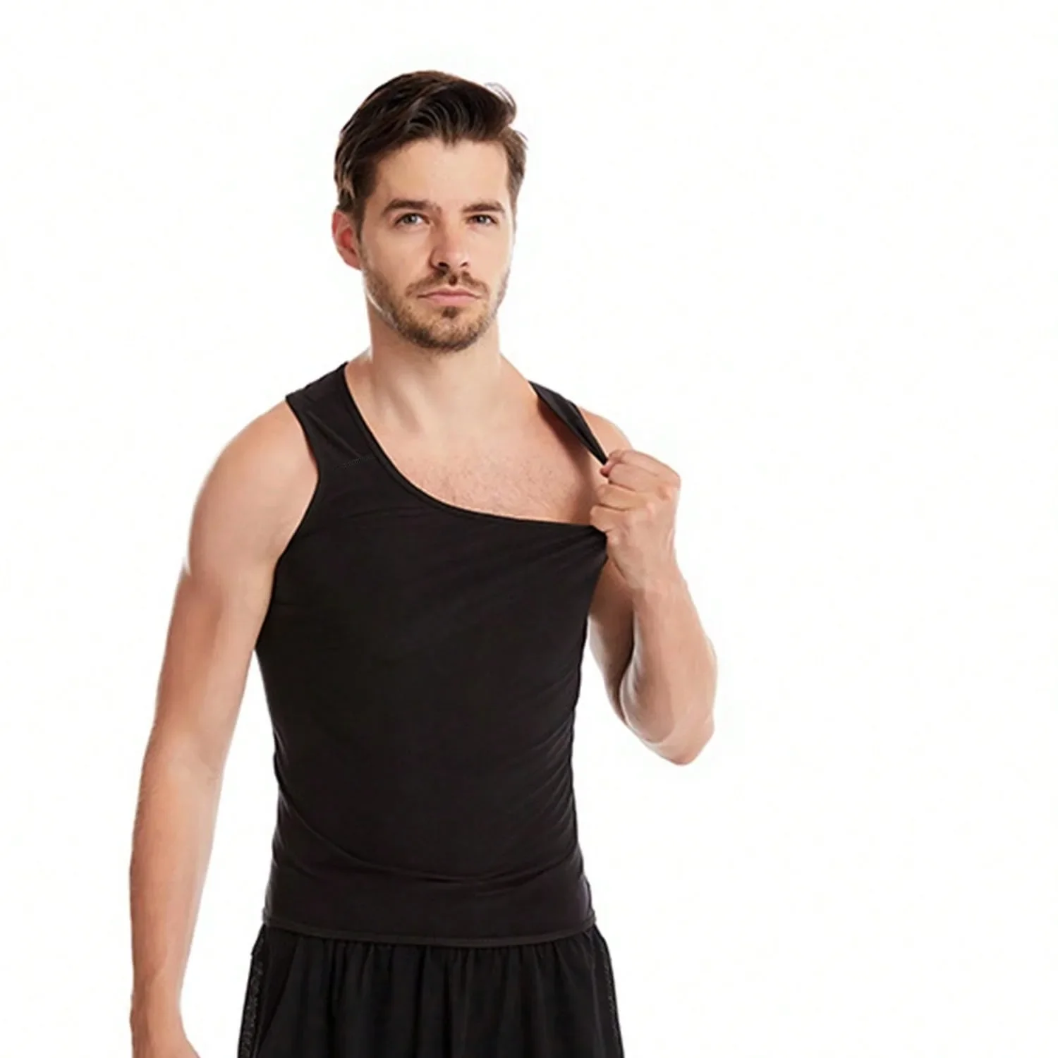 Sauna Shirt for Men, Short Sleeve Sauna Sweat Body Shaper Mens Sauna Vest Gym Exercise Tank Top image 6