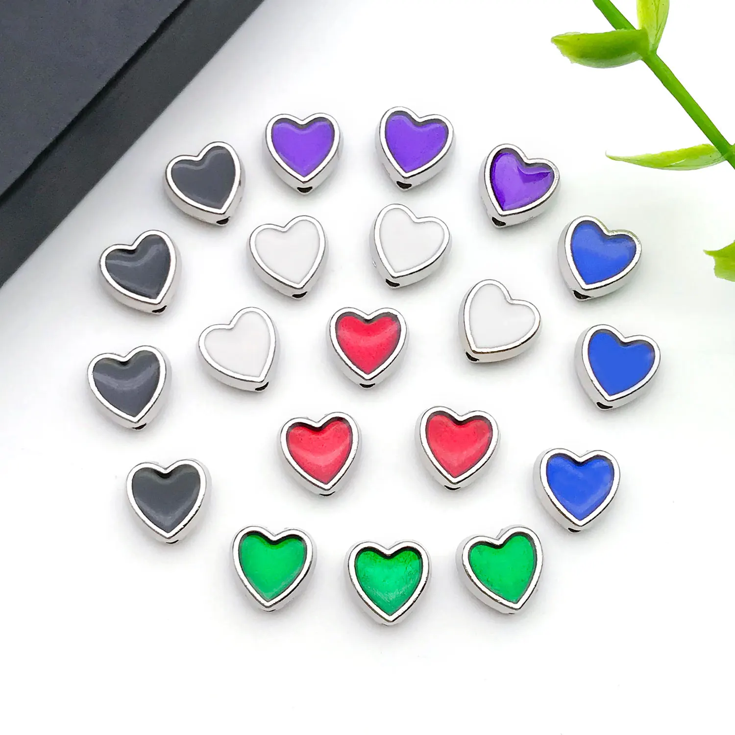 Mix 20pcs/Drop Oil Love Interval Bead Series Fashion Jewelry Making Fashion DIY Back to School Halloween Thanksgiving Accessory.