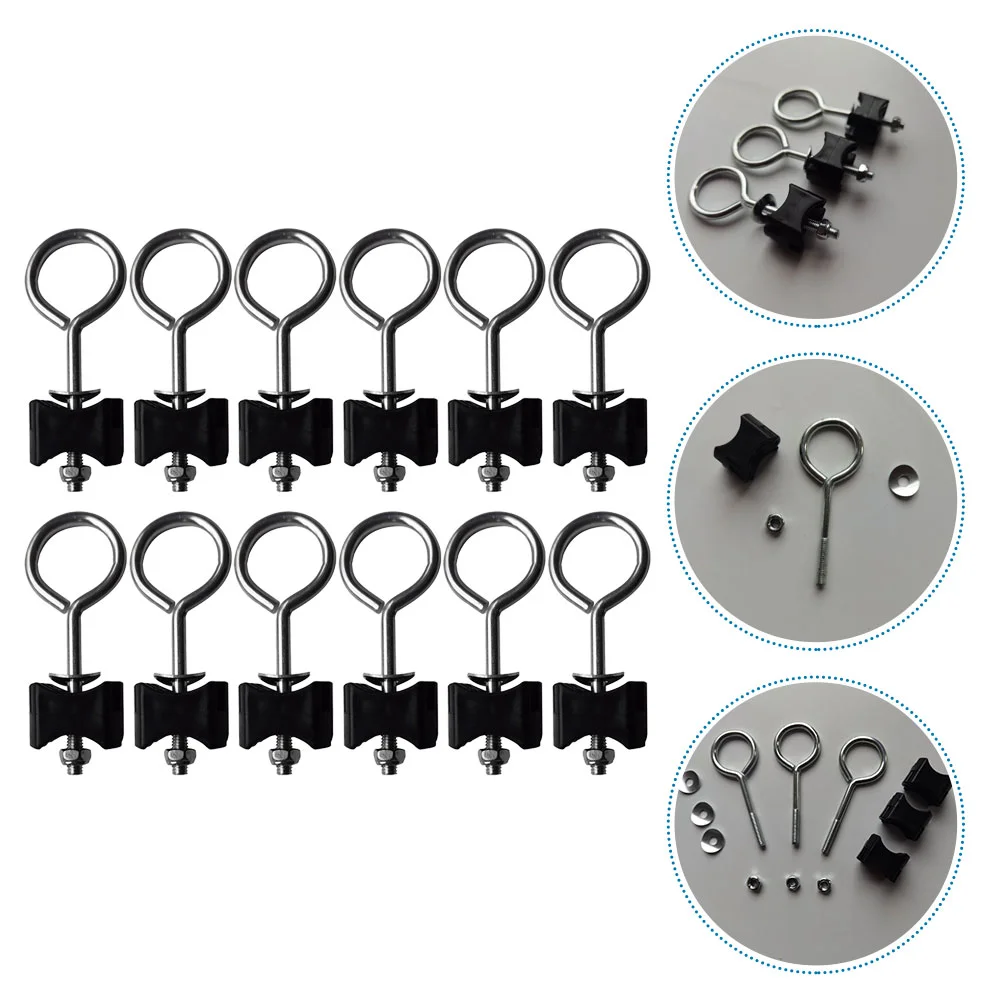 12 Sets Small Trampoline Spacers Accessories Supplies Recurve Bow Galvanized Steel Wire Fixation Screws