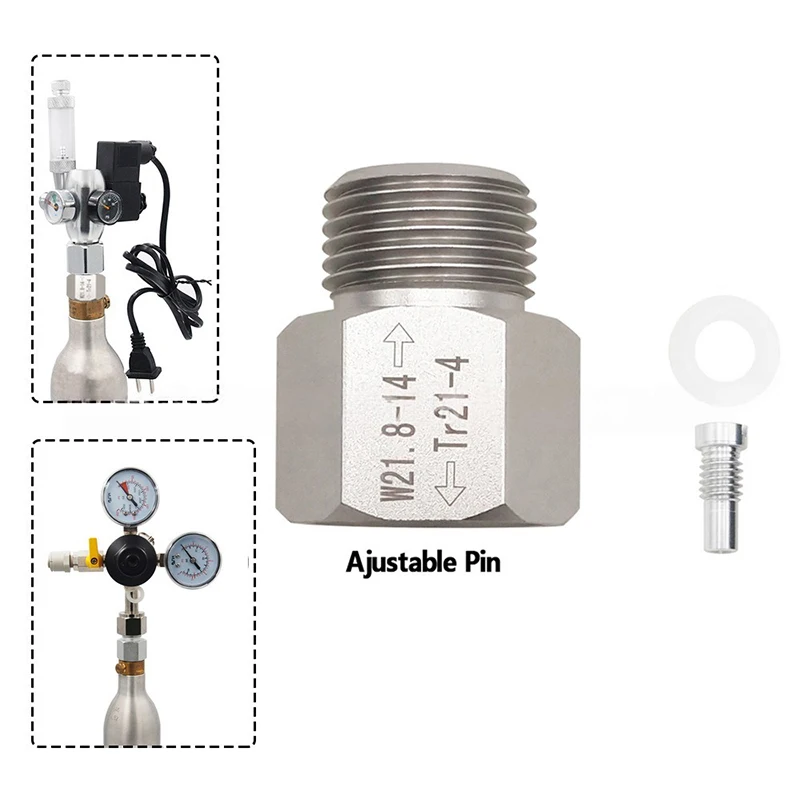 

TR21-4 to W21.8-14 CO2 Adapter - Converter for Soda Water, Aquarium, Homebrew Beer Corny Keg Systems