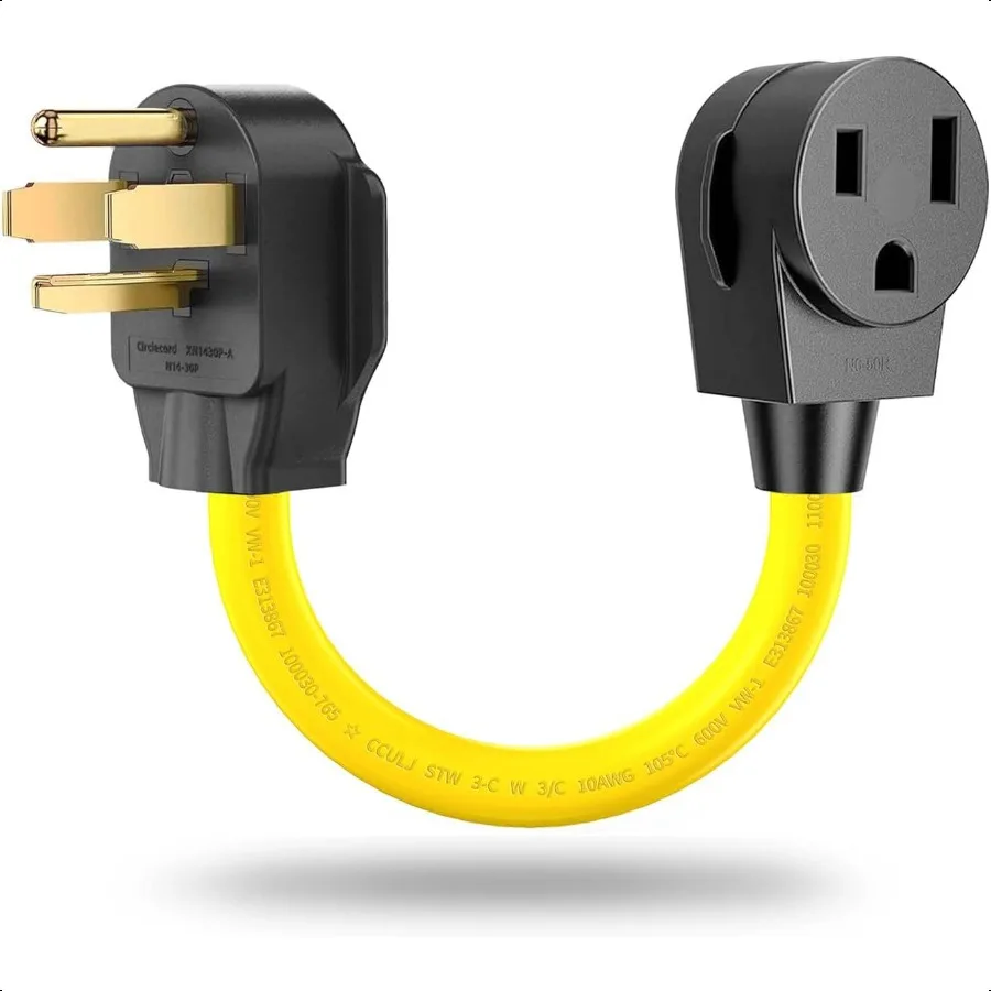 

4 Prong to 3 Prong Welder Plug Adapter 220V NEMA 1430P to 650R Dryer to Welding Converter Cord 30 Amp Male to 50 Amp Female 10