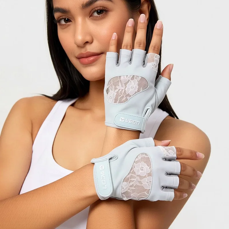 

Women's Lace Fitness Gloves Breathable Anti-Slip Workout Gloves for Weight Lifting Training Exercise Sports Half Finger Gloves