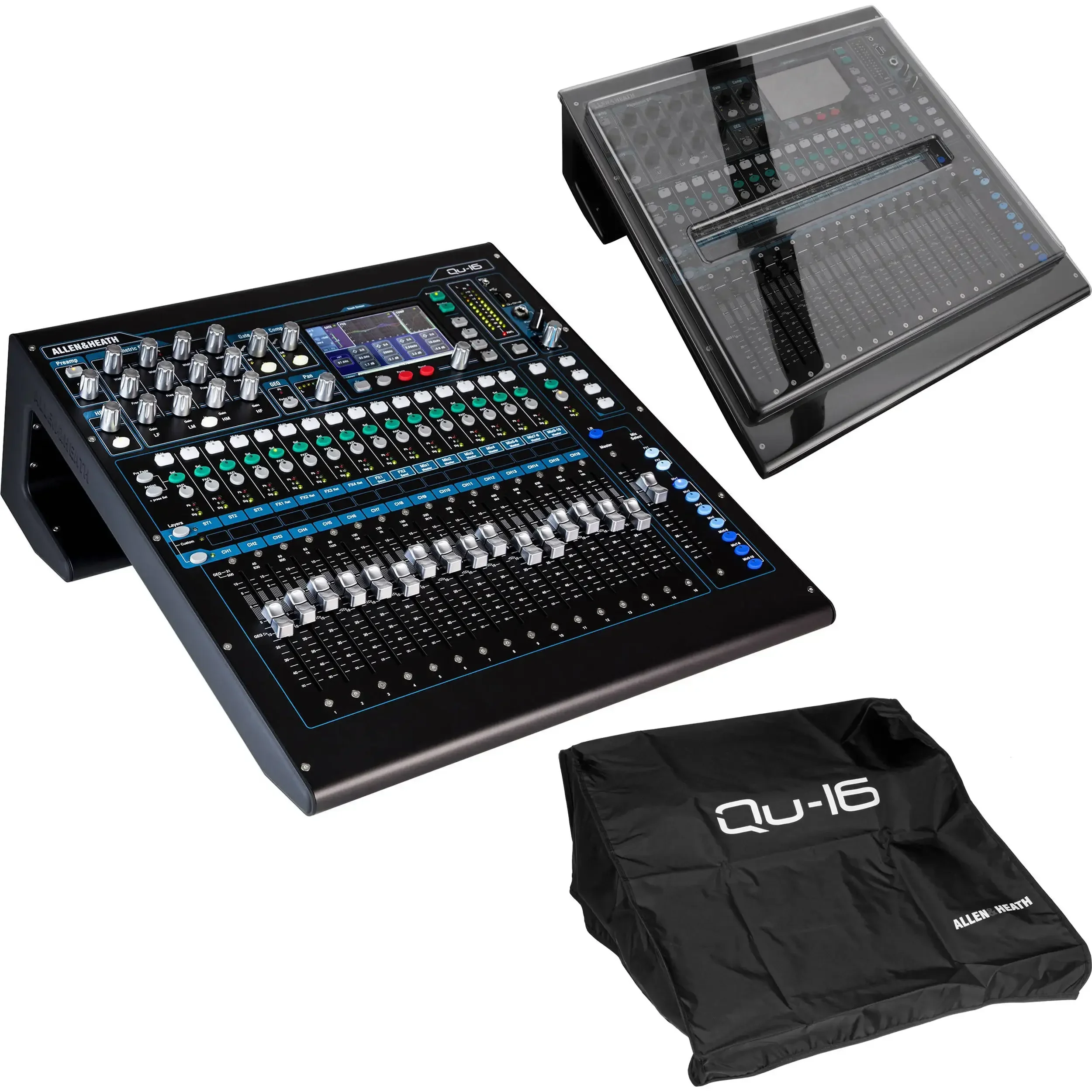 SUMMER SALES DISCOUNT ON Allen & Heath Qu 16 Digital Mixer Recorder Kit with Dust Cover & Decksaver (Chrome Edition)