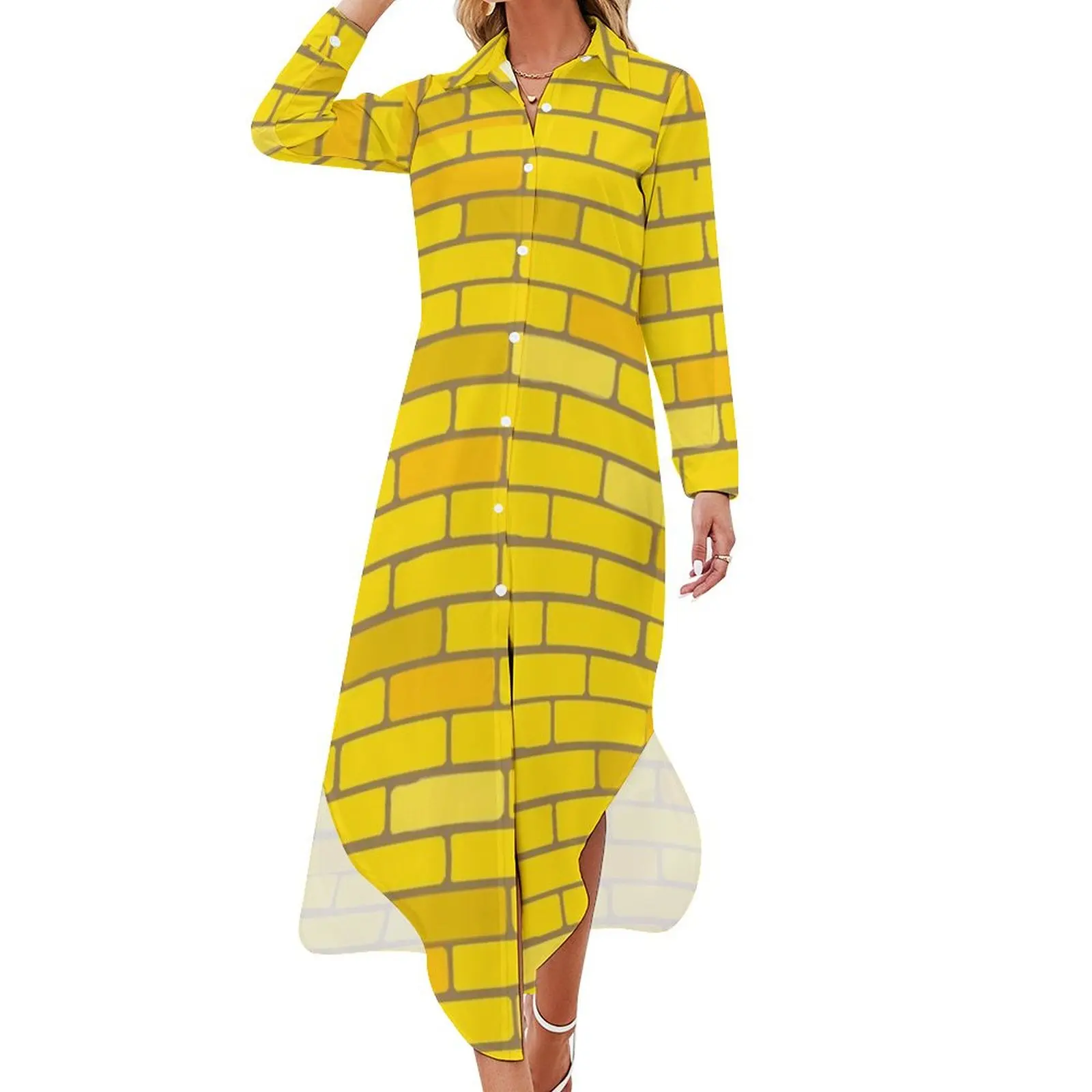 

Oz Yellow Brick Street Long Sleeved Shirt Dress elegant evening dresses for women 2024 long dress women summer