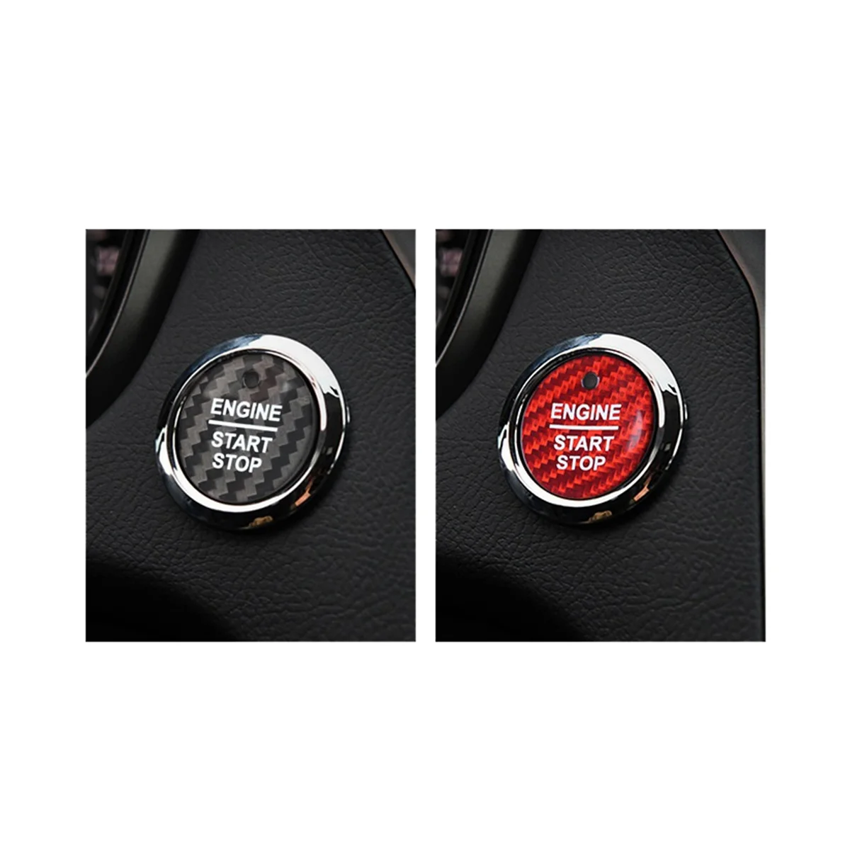 Car Ignition Device Start Button Sticker for Ford Everest Mondeo Ecoboost Escort F150 Explorer Focus Edge(Black)