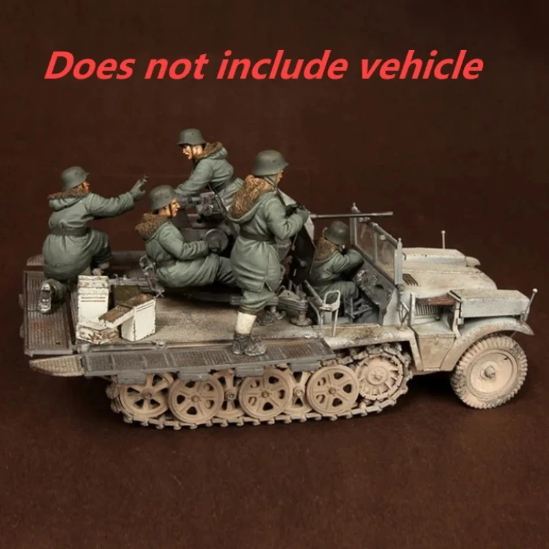 

1/35 Scale Die-cast Resin Figure Model Kit WWII German Vehicle Crews Set 5 Figures Unassembled and Unpainted No Vehicle