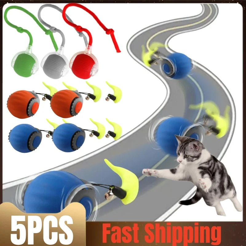 Pelota interactiva para gatos, pelota rodante automática, cola sintética, juguete eléctrico inteligente recargable para mascotas, entrenamiento para perros y gatos, ratón de imitación