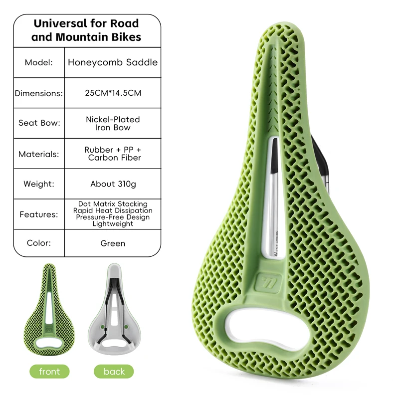 3D Honeycomb Bicycle Saddle for Road MTB Gravel