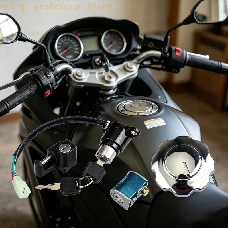 Motorrad-Service-Schloss-Set für Italien FT125 DT150 ITALIKA FT150, 4-Draht-Starterbaugruppe, Tankdeckelschloss – Detail 7