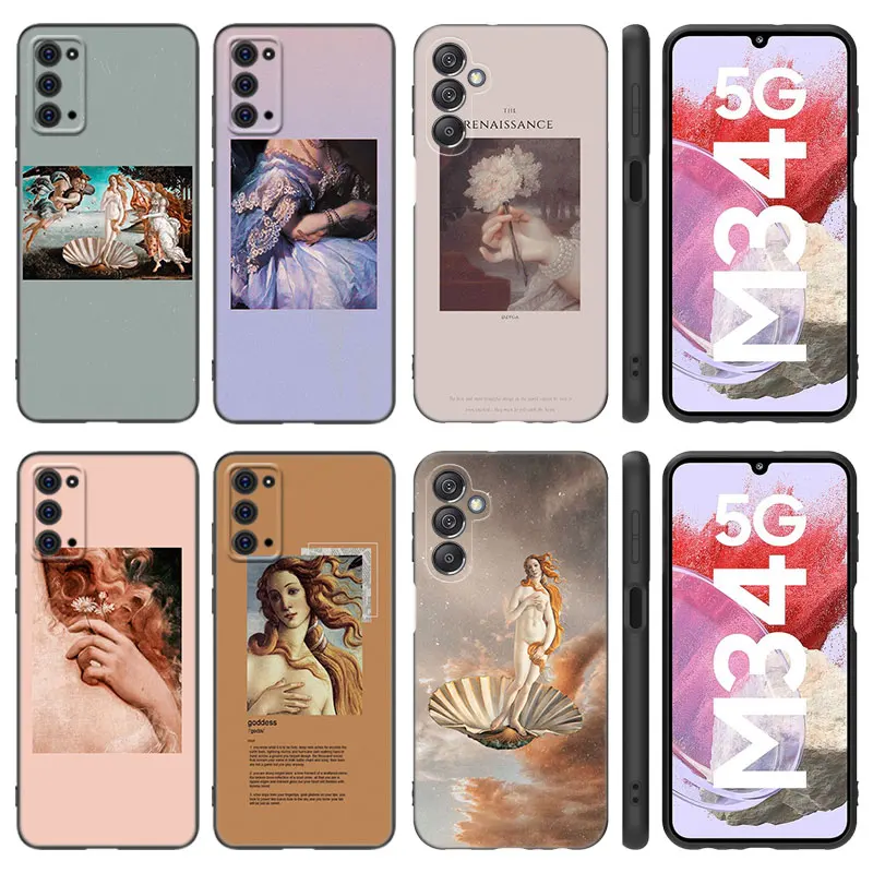 The Birth-Of-Venus Case For Samsung M30 M31 S Note 10 Lite 20 Ultra M32 4G M23 M33 M34 M42 M52 M53 M54 5G M11 M12 M21 M22 M51