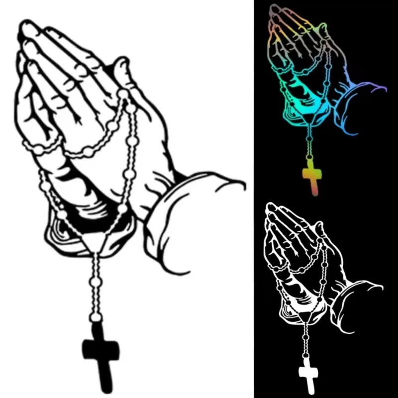 

Prayer Gesture Personality Stickers: Stylish Car Motorcycle Laptop Trolley Case Waterproof Vinyl Appliqué