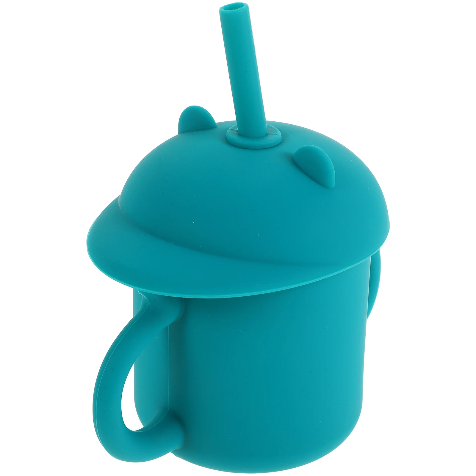Silicone Training Cup for Toddlers with Handle and Straw No Spill Unbreakable Baby Drinking Cup Dishwasher Safe