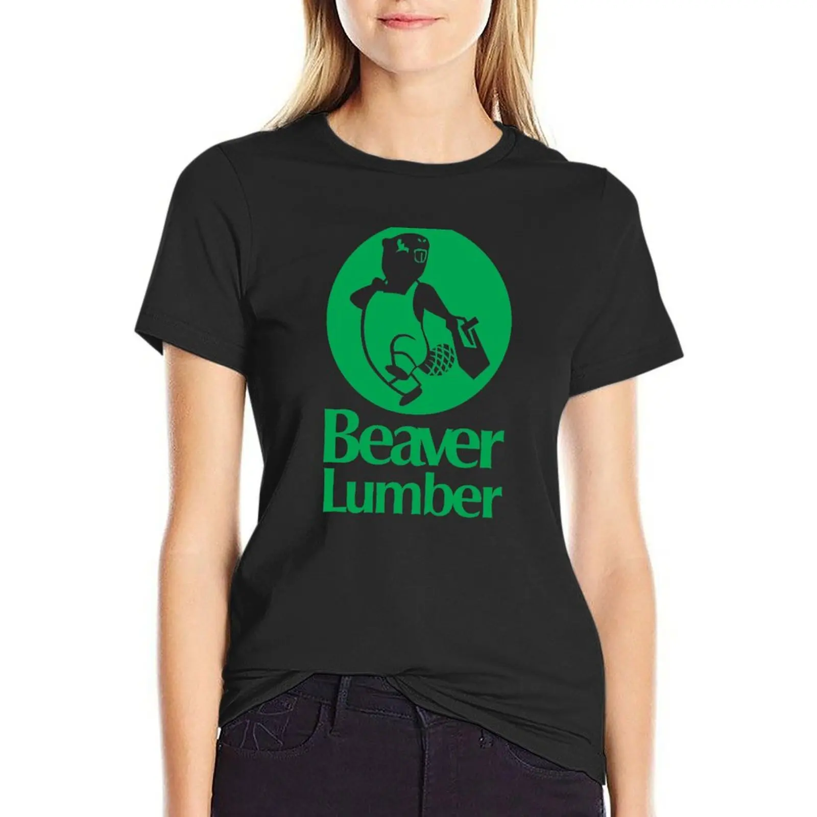 Beaver lumbar (hijau) T-Shirt pakaian anime atasan musim panas pakaian lucu kaus untuk wanita