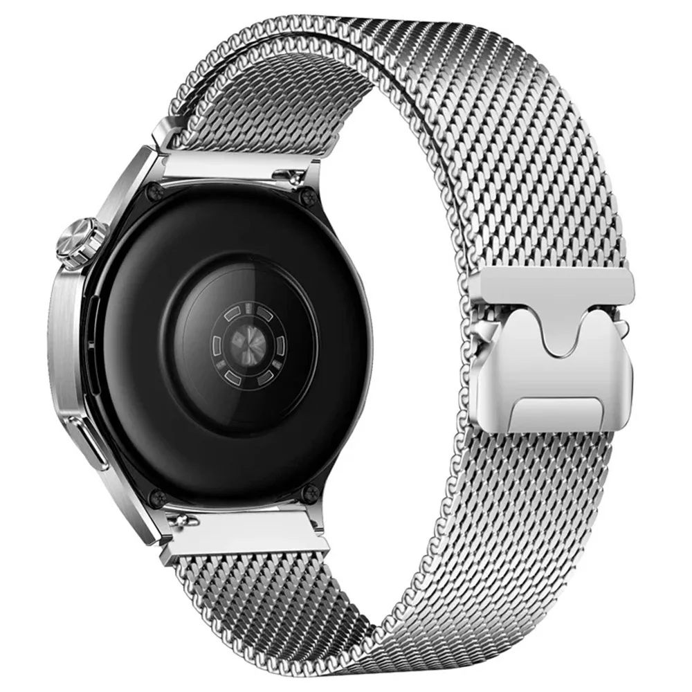 

20mm Watch Band for Garmin Vivoactive 6 / vivoactive 5 Milanese Pure Titanium Metal Strap with Parachute Clasp - Silver