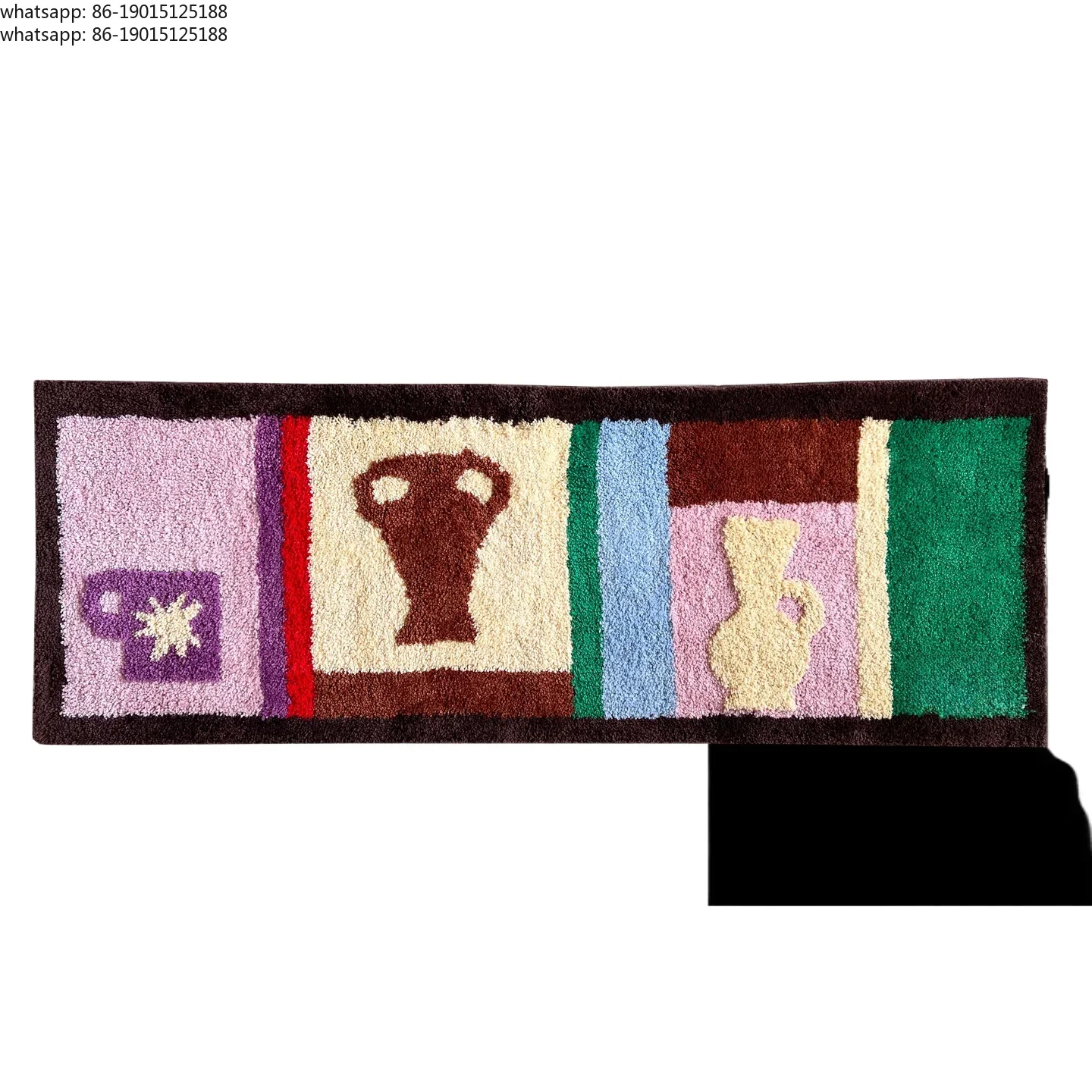 Long floor mat flocked bedside carpet Nordic color dopamine original room decoration