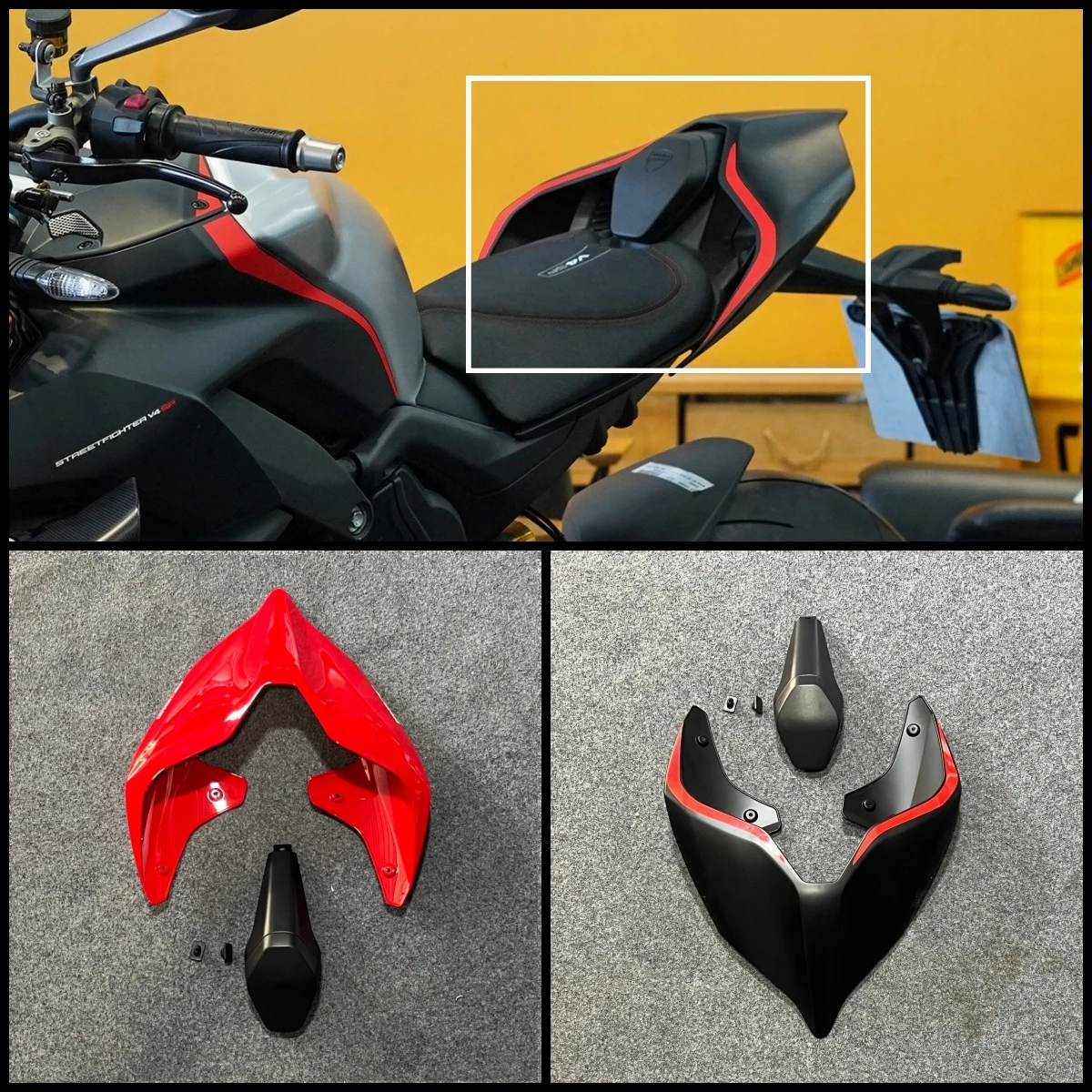 

For DUCATI PANIGALE V4 V4S V4R V2 STREETFIGHTER V4 V4S 2018-2024 Motorcycle Rear Tail Fairing Seat Cowl Hump Cover Parts