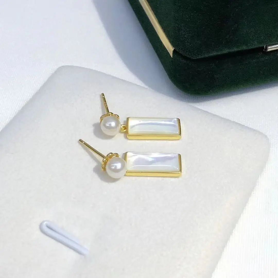 Wholesale S925 Sterling Silver Earrings Mount Findings Settings Base Mounting Parts Accessory for 4-5mm Pearls 5 pairs/lot