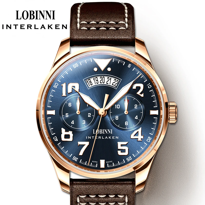 

LOBINNI 2022 New Luxury Automatic Mechanical Men's Watches Miyota 9122 Movement Watches Sapphire Mirror Waterproof 50M Clock