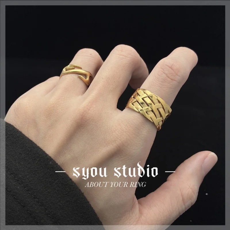 Weave Knot Viking Stainless Steel Ring Nordic For Men Gift Retro Womens Jewelry Vintage Fashion Metal Steel  Geometric Wholesale
