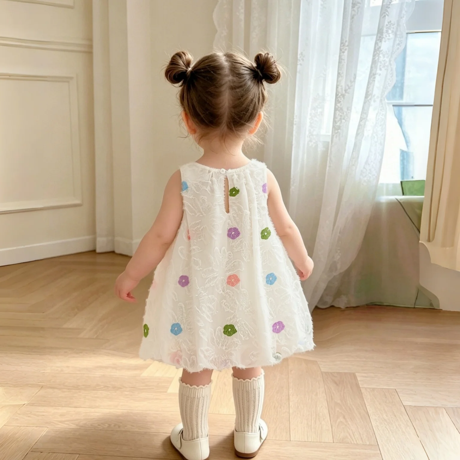 Sweet Baby Girl Dress Summer Cute Flower Sleeveless Princess Dress Daily Outdoor Wear Children's Clothing 9 Months - 4 Years 2