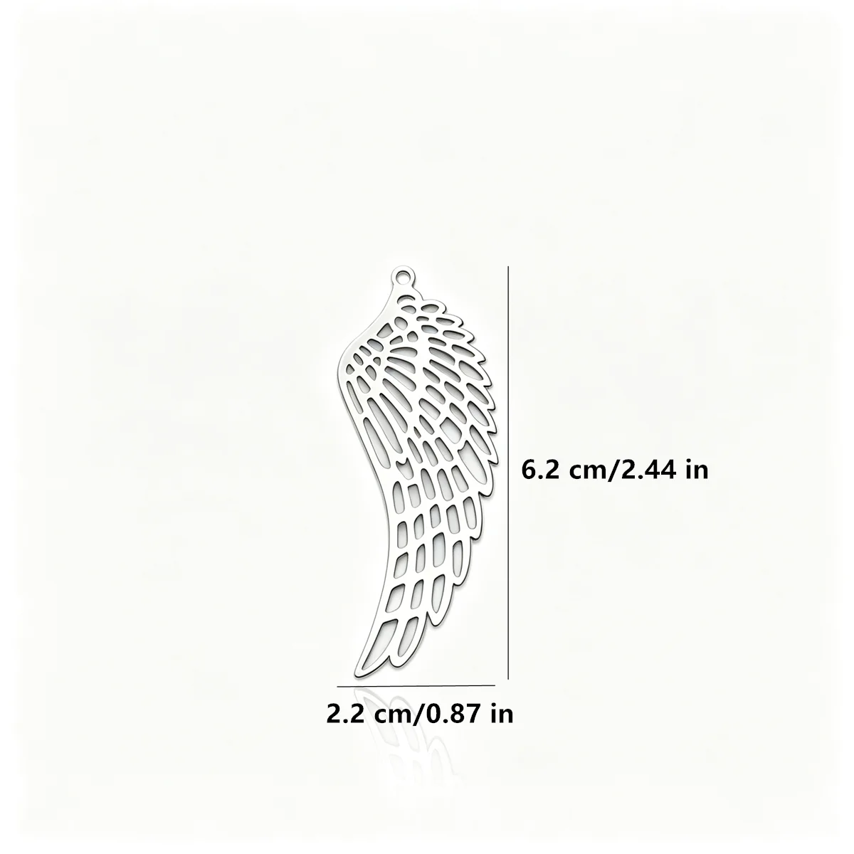 RUEMOY 5Pcs Angel Wing Stainless Steel Charms Hollow Feather Pendants for DIY Memorial Couple Necklace Jewelry Gift
