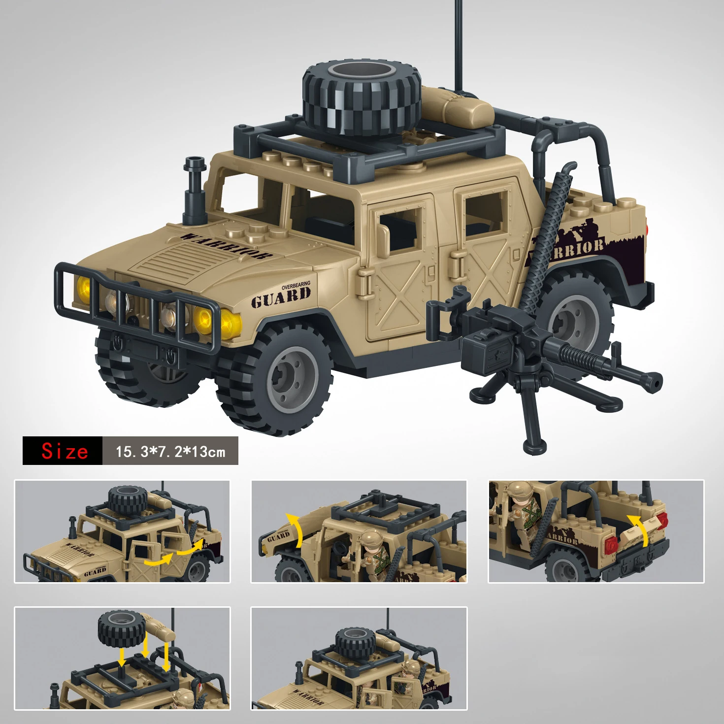 Military Police Special Forces Soldiers Machine Guns SWAT Building Blocks Jeeps Camion Speedboat Armored Car Army Weapons Toys